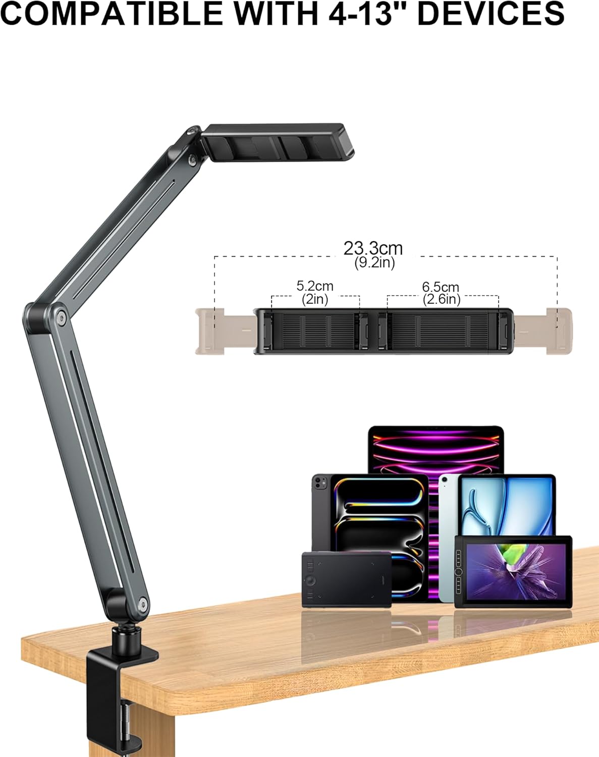 71IvMcbQqcL. AC SL1500 Foldable Tablet Stand for Desk and Bed, Aluminum Alloy iPad Arm Mount 360° Adjustable Phone Holder Compatible with iPad Pro Air 13/12.9/11 Mini, iPad 10/9th, Samsung Galaxy Tab, Kindle, Switch, Phone Edu Expertise Hub Tablets & E-Readers