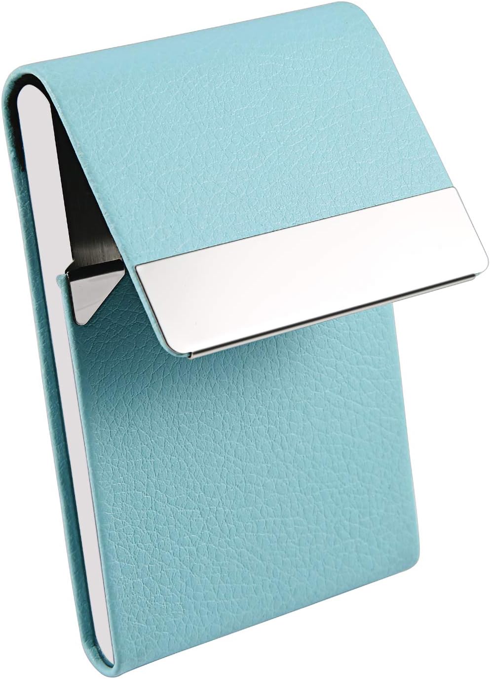 71Tz3LOLo+L. AC SL1500 JuneLsy Professional Business Card Holder Case PU Leather Metal Name Card Holder Pocket Business Card Carrier for Men & Women with Magnetic Shut (Light Blue-y) Edu Expertise Hub Women & Business