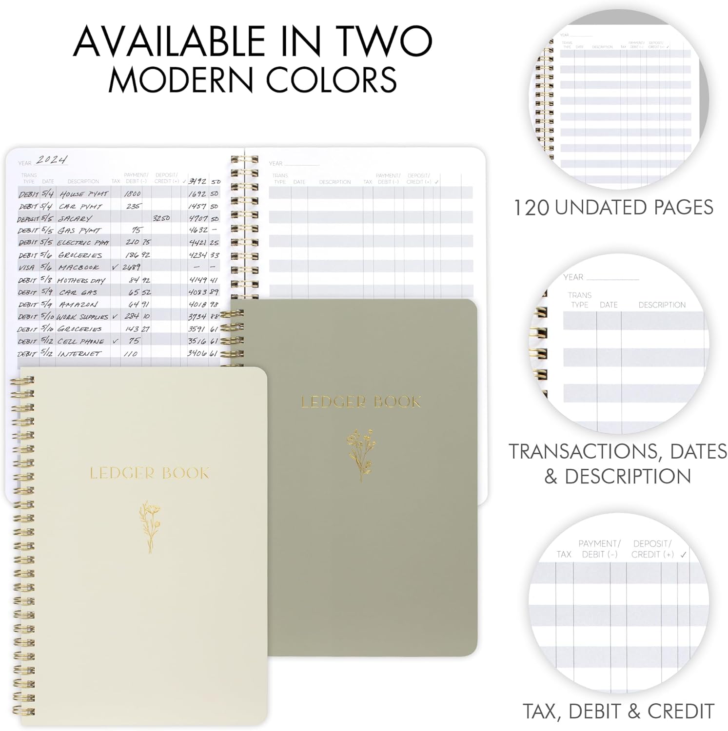 71ZnfGPJQbL. AC SL1500 Easy to Use Accounting Ledger Book - The Perfect Expense Tracker Notebook for Your Small Business - Beautiful Personal Finance Checkbook, Income and Expense Log Book Edu Expertise Hub Accounting