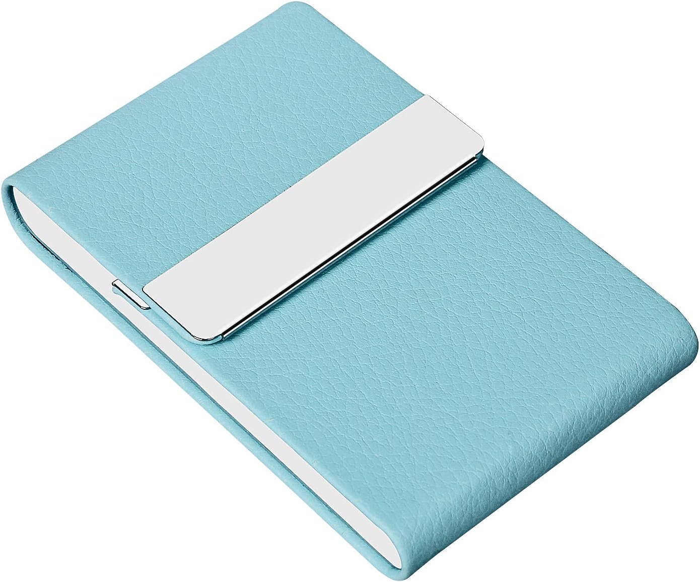 71e5hqWuNeL. AC SL1500 JuneLsy Professional Business Card Holder Case PU Leather Metal Name Card Holder Pocket Business Card Carrier for Men & Women with Magnetic Shut (Light Blue-y) Edu Expertise Hub Women & Business