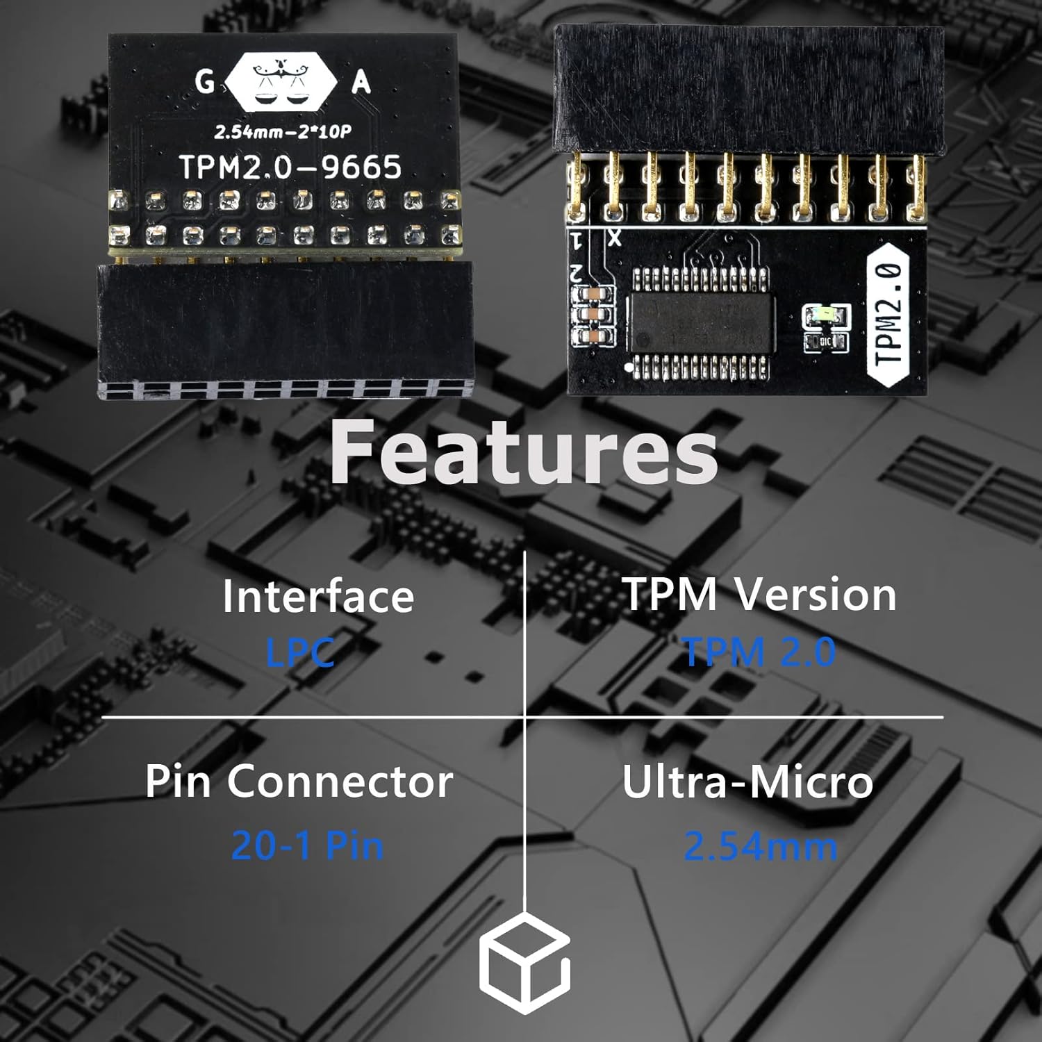 71pc6D0w1FL. AC SL1500 TPM2.0 Encryption Security Module, GA 20-1 Pin 2 * 10P TPM Remote Card Compatible with Win11 2.0 System, Memory Module of DDR4 for Gigabyte Platform Protection Module Edu Expertise Hub Security & Encryption