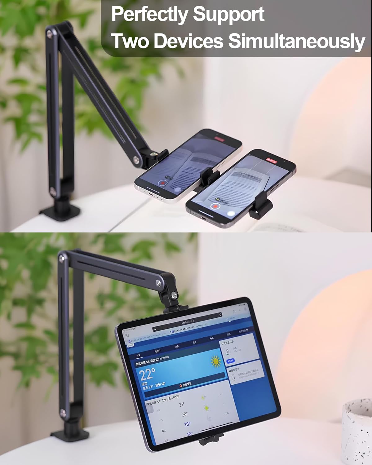 71rb ylaX1L. AC SL1500 Foldable Tablet Stand for Desk and Bed, Aluminum Alloy iPad Arm Mount 360° Adjustable Phone Holder Compatible with iPad Pro Air 13/12.9/11 Mini, iPad 10/9th, Samsung Galaxy Tab, Kindle, Switch, Phone Edu Expertise Hub Tablets & E-Readers