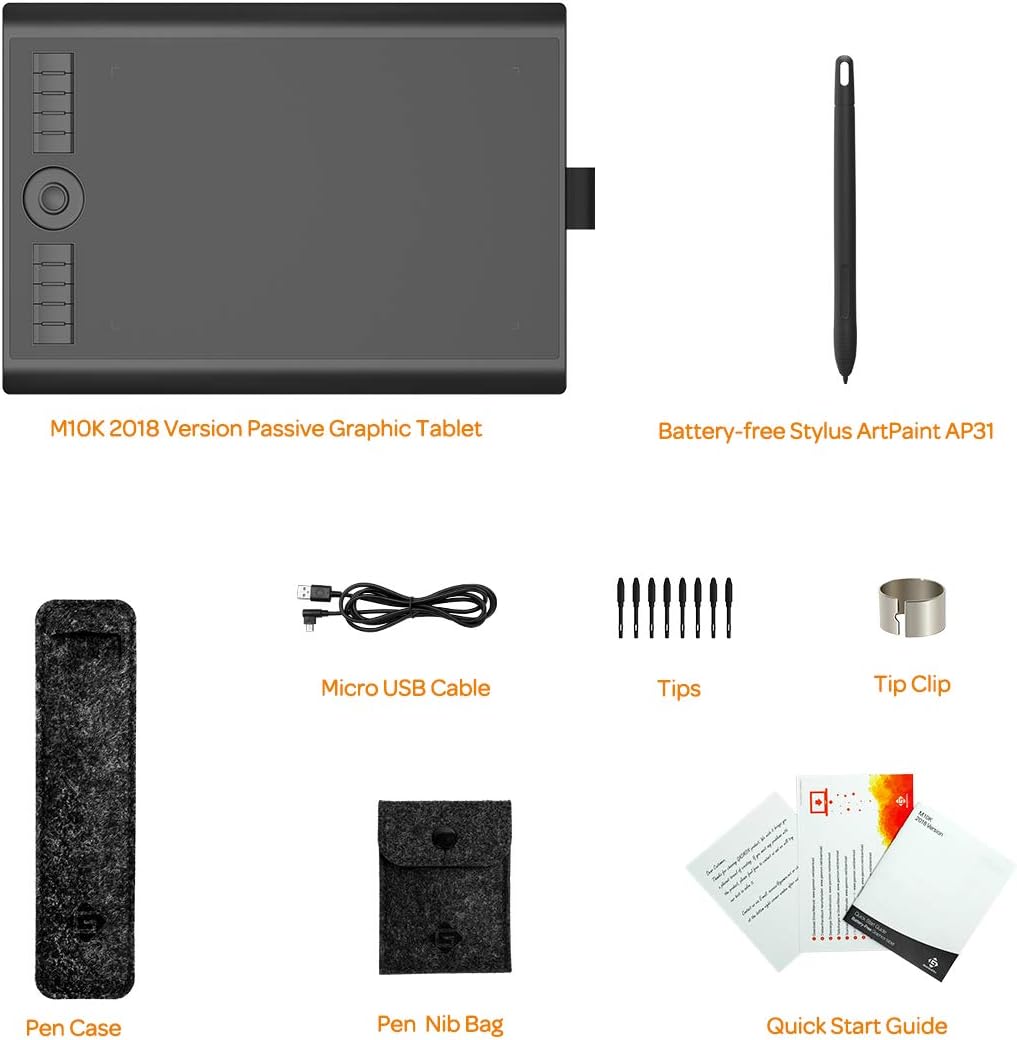 61Lns1 f81L. AC SL1200 GAOMON M10K Drawing Tablet, 10x6 inch Large Graphics Tablet with Touch Ring, 8192 Levels Battery-Free Stylus, 10 Hot Keys, Art Tablet for Design, Writing, Editing, Work with Mac, Windows, Android Edu Expertise Hub Graphics & Design
