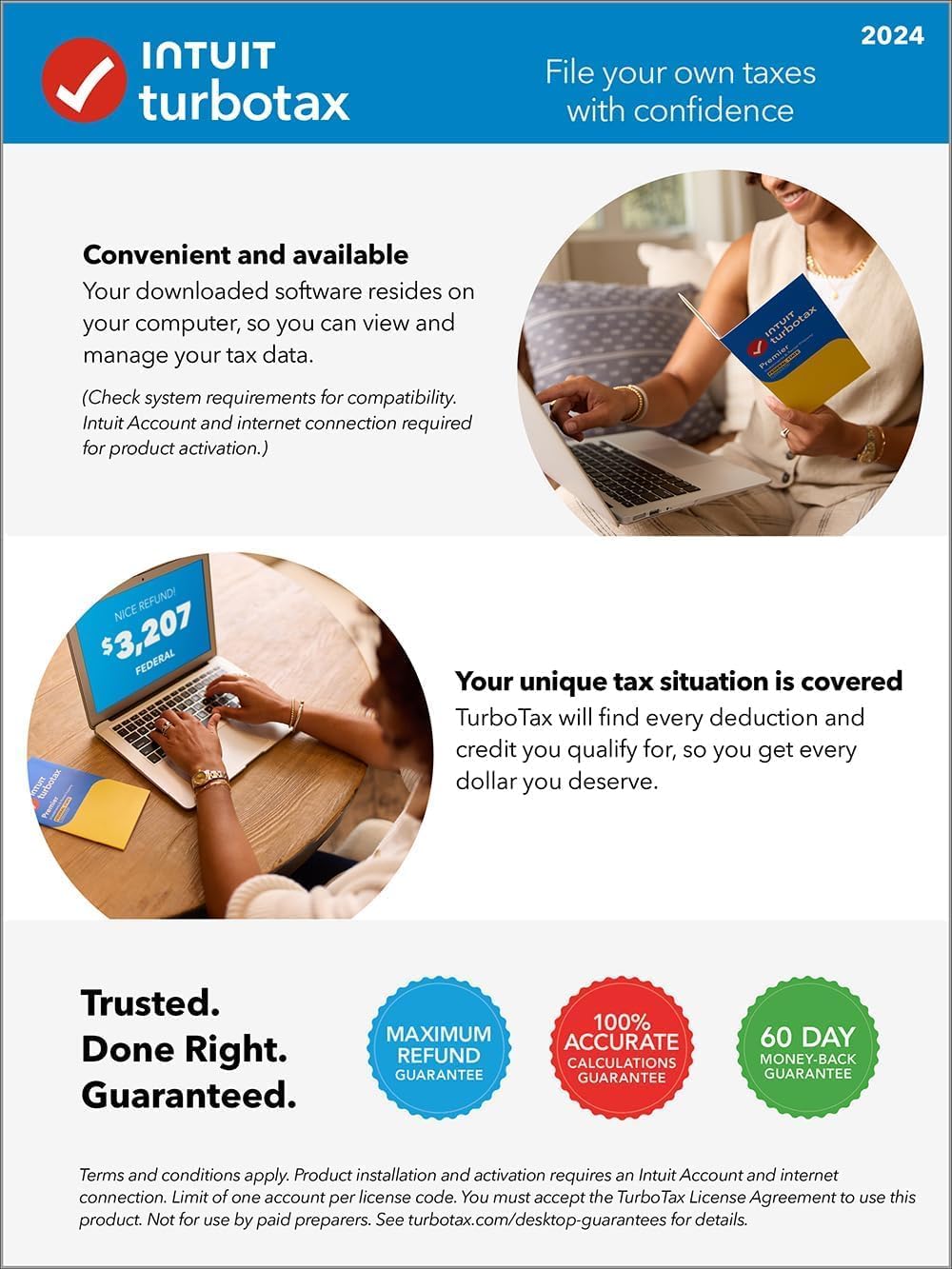 71SCiw3PVWL. AC SL1333 TurboTax Deluxe 2024 Tax Software, Federal & State [PC/MAC Download] & McAfee Total Protection 3 Devices Edu Expertise Hub Software
