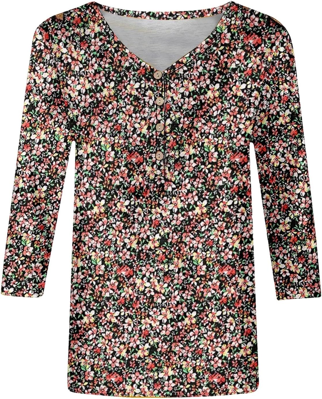 812Wz99VHcL. AC SL1500 Womens Tops 3/4 Sleeve V Neck Button Down Shirts Casual 2025 Tunic Tops Cute Tees Blouses Loose Fit Business Work Edu Expertise Hub Online Searching