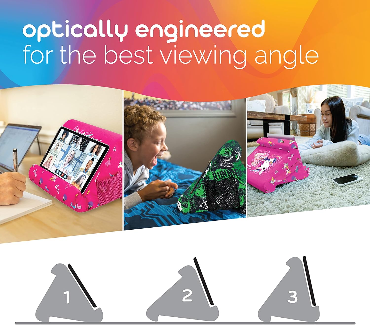 81bHpgGXEKL. AC SL1500 Flippy Tablet Pillow Stand - Cushion Tablet Stand & Holder, Bed Support for Lap and Desk, Compatible with Phone & Book Reading: Kindle, iPad Pro, iPhone & Samsung - Barbie Edu Expertise Hub Tablets & E-Readers