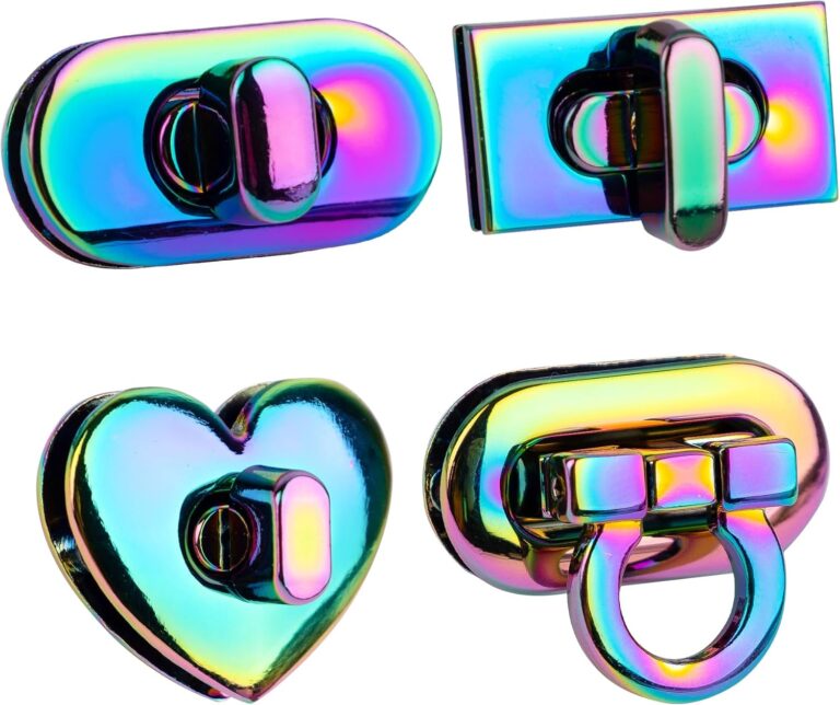 1746077138 71cdPyhyCKL. AC SL1500 Framendino, 4 Pack Rainbow Color Turn Lock Clasp Metal Hardware Buckles Twist Fasteners Purse Closure Latches for DIY Handbag Making Edu Expertise Hub Hardware & DIY