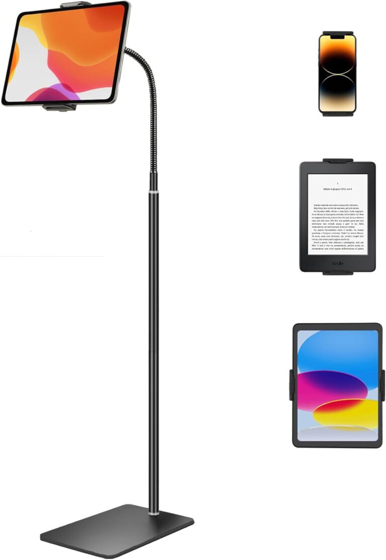 1747447724 61y9D0GwvdL. AC SL1500 iPad Floor Stand, Height Adjustable Tablet Floor Stand with Flexible Gooseneck, Overhead Tablet Stand for Bed, Compatible with iPad Mini Air Pro 12.9/9.7, Cell Phones, Kindle, Switch, E-Readers Edu Expertise Hub Tablets & E-Readers