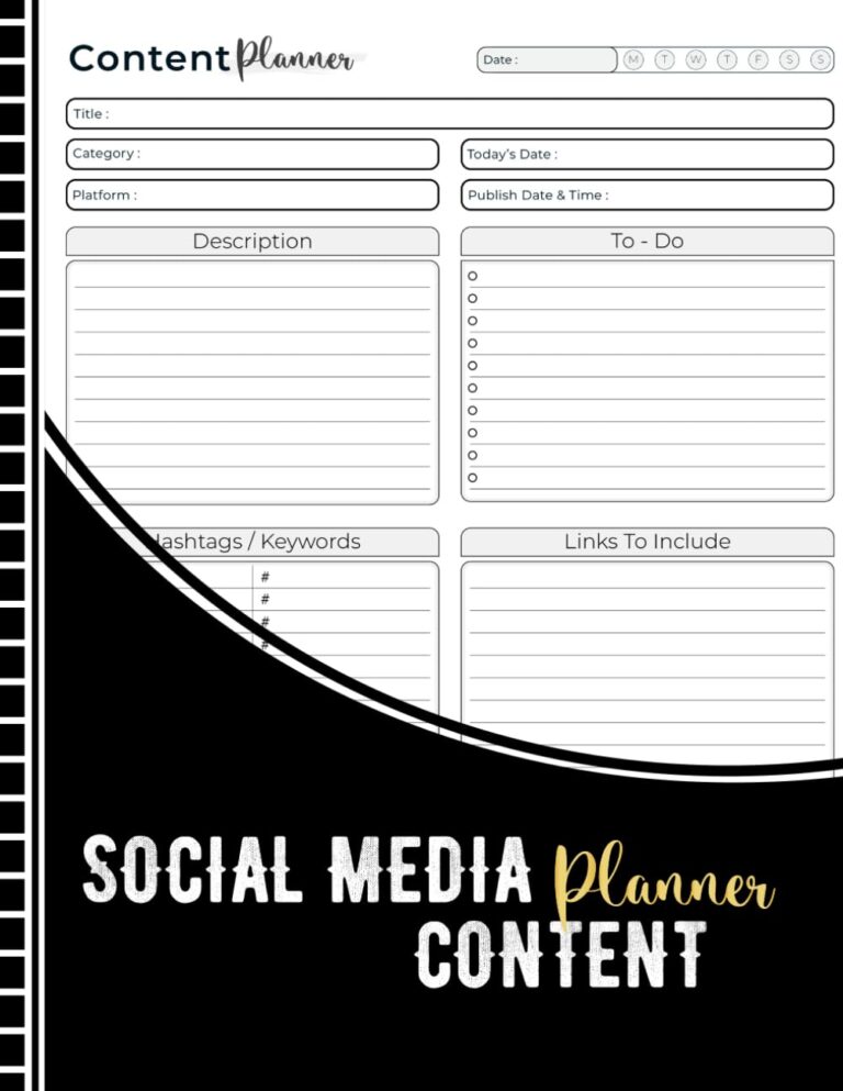 1748603143 61SBaQ2wvhL. SL1293 Social Media Content Planner: Simple Organizer Notebook for Tracking Your Social Media Content Edu Expertise Hub Social Media for Business