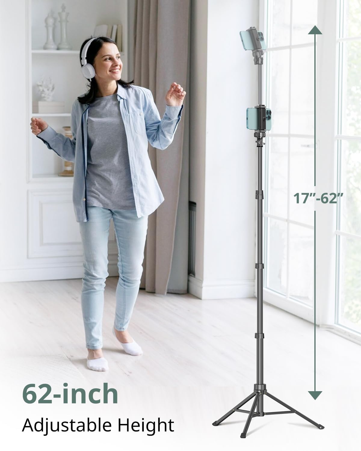 613iZAu6sWL. AC SL1500 SENSYNE 62" Phone Tripod & Selfie Stick, Extendable Cell Phone Tripod Stand with Wireless Remote and Phone Holder, Compatible with iPhone Android Phone, Camera Edu Expertise Hub Mobile phones