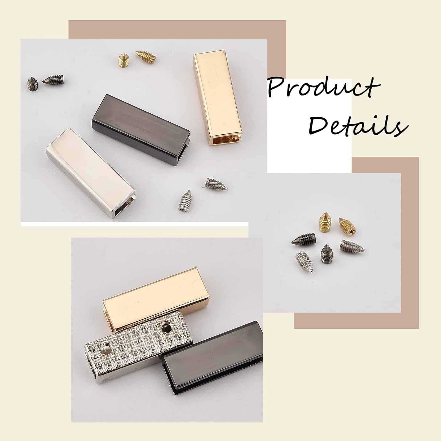 617RkwEefVL. AC SL1500 WADORN 18 Sets Metal Belt Tip with Screws, 1 Inch Long Bag Decorative Buckles for Purse Webbing End Clip Buckles Leather Handle Strap End Cover DIY Purse Making Hardware Accessories Edu Expertise Hub Hardware & DIY