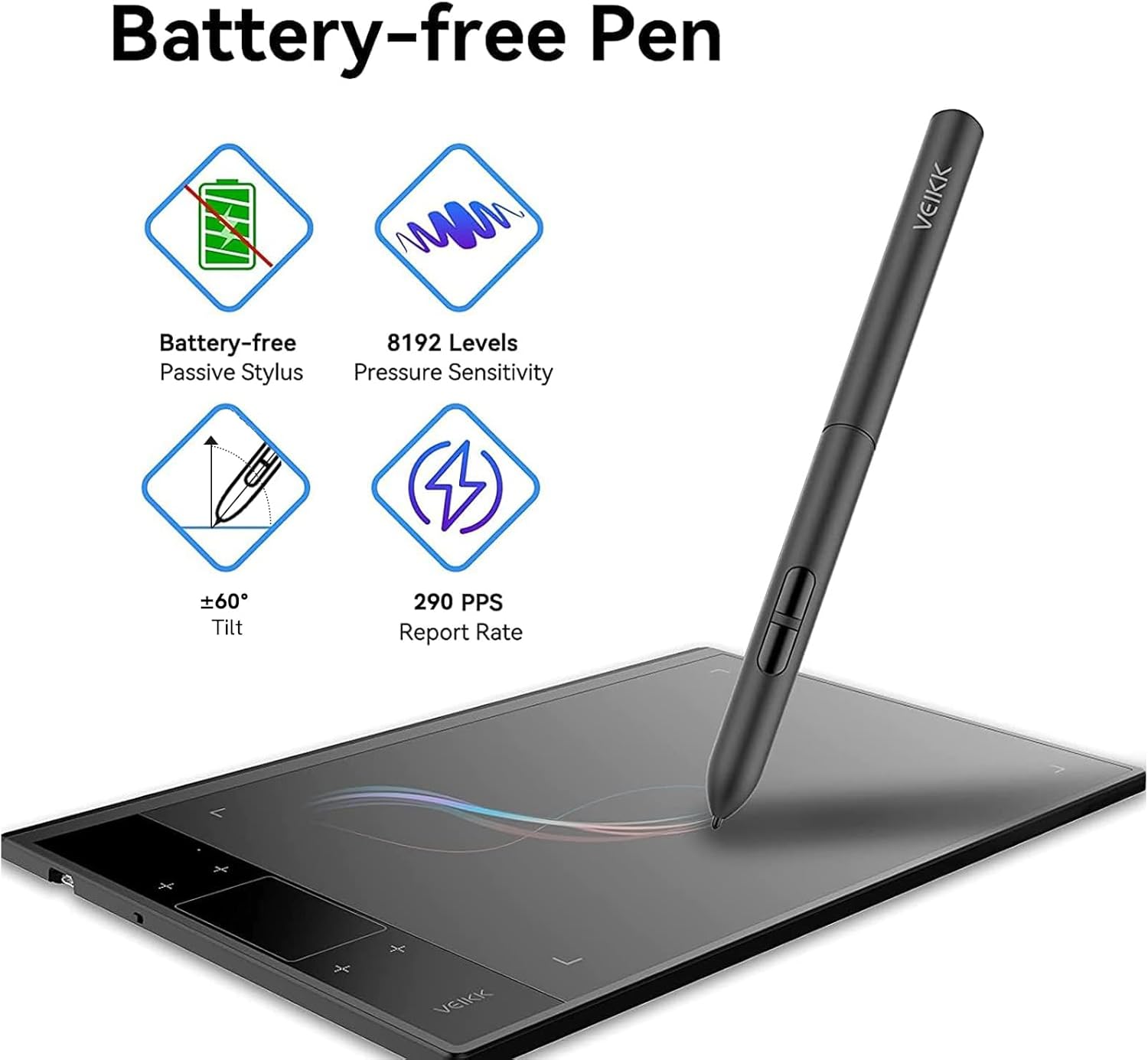618Ocn3INjL. AC SL1500 VEIKK A30 V2 Drawing Tablet 10x6 Inch Graphics Tablet with 8192 Pressure Sensitivity Battery-Free Pen and Touch Pad, 4 Hot Keys Drawing Pad for Computer, Supports Mac Windows Android Linux Edu Expertise Hub Graphics & Design