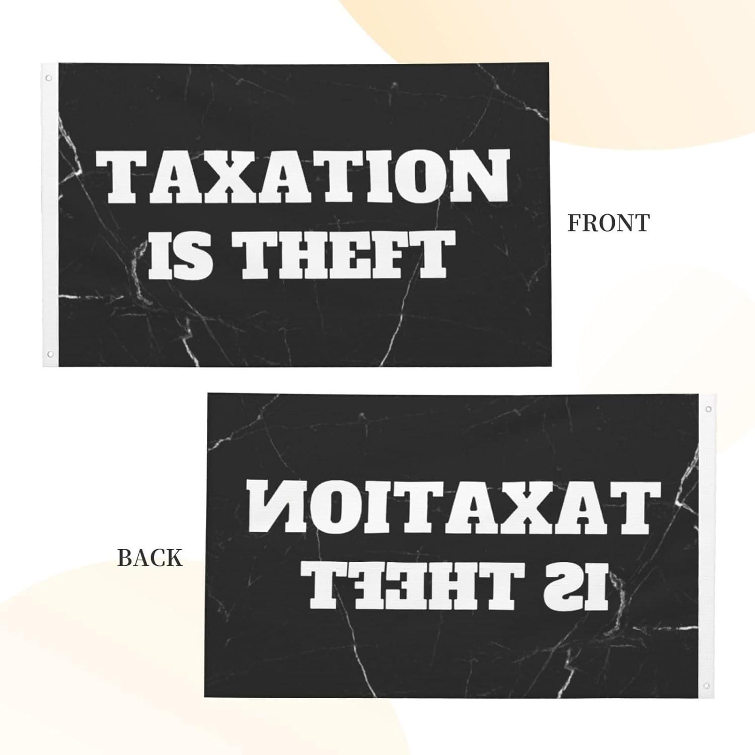61PPSyDKkdL. AC SL1500 Taxation Is Theft Double Sided Flag 3x5 FT Decoration Banner for Indoor And Outdoor, Black Edu Expertise Hub Taxation