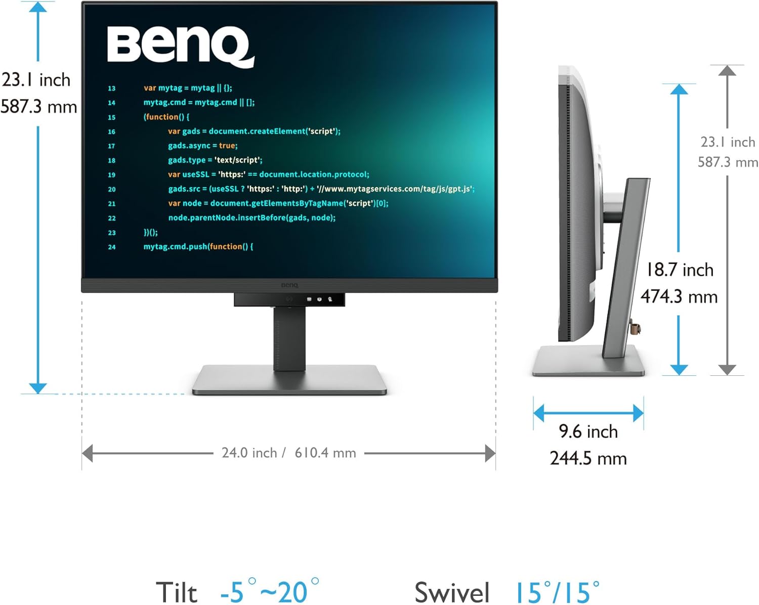 BenQ RD280U 28.2” 4K 3840x2560 3:2 Programming Monitor, Eye-Care, Nano Matte Panel, Coding Modes, MoonHalo Backlight, 90W USB-C, KVM, VESA Mount, Developer Monitor Edu Expertise Hub Programming