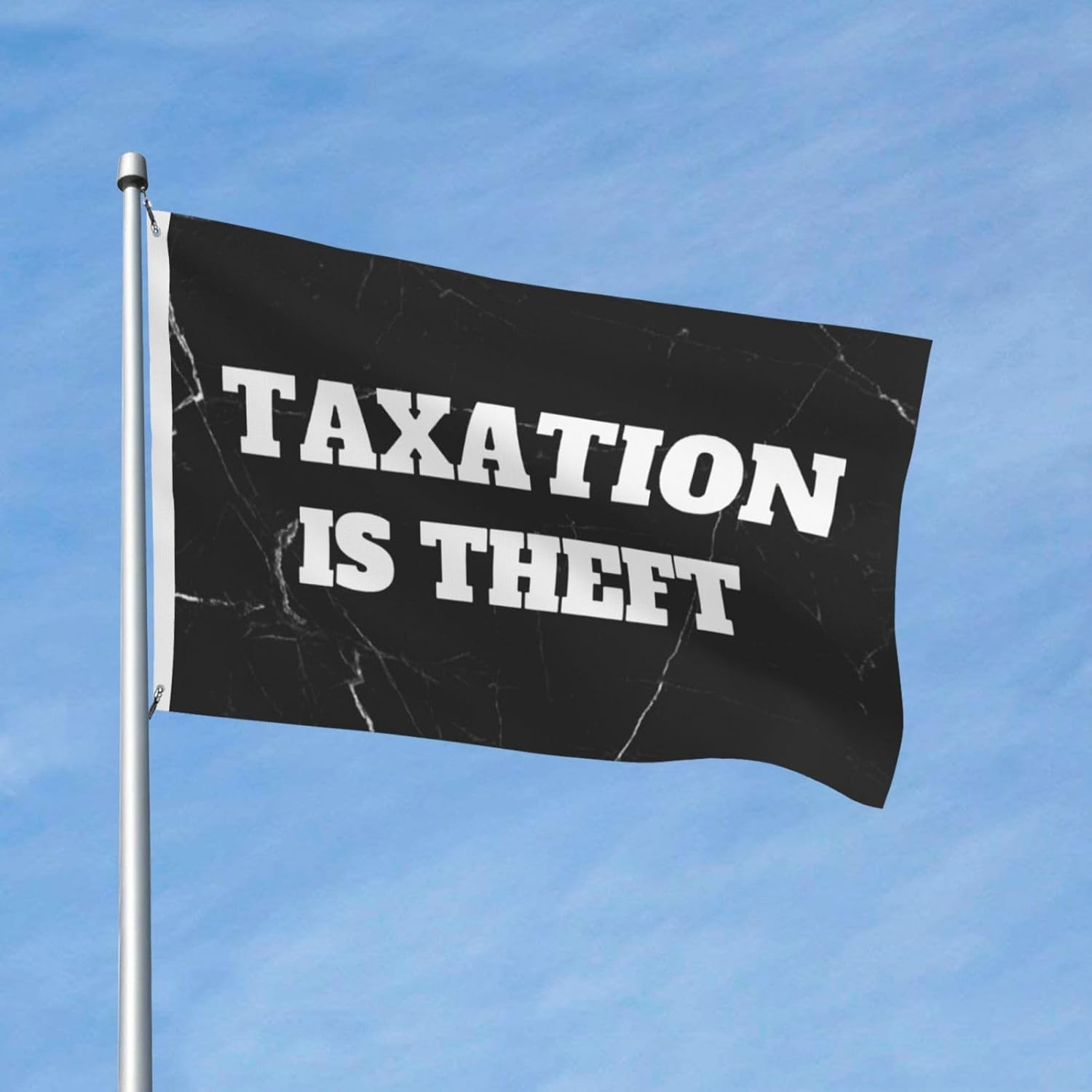 61ZwVlboneL. AC SL1500 Taxation Is Theft Double Sided Flag 3x5 FT Decoration Banner for Indoor And Outdoor, Black Edu Expertise Hub Taxation