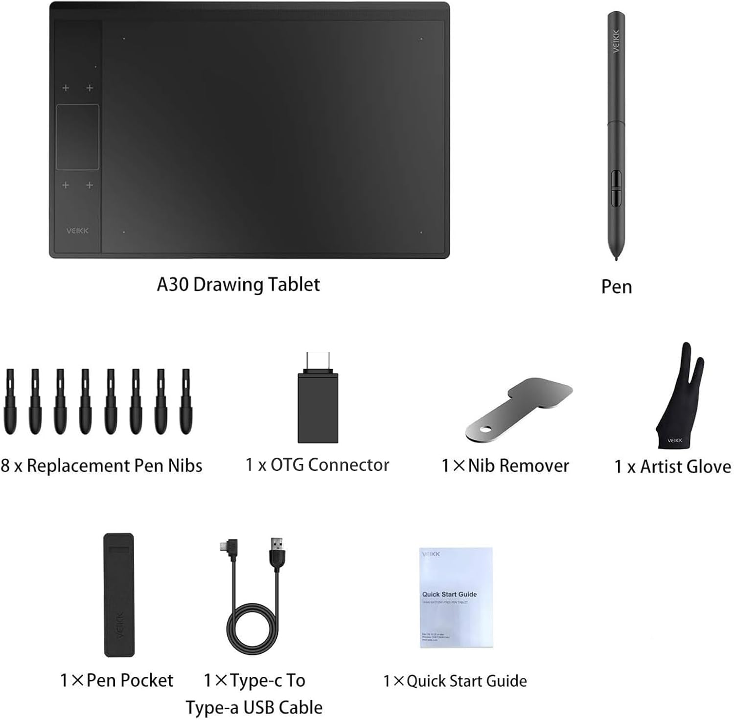 61jOvejlHOL. AC SL1500 VEIKK A30 V2 Drawing Tablet 10x6 Inch Graphics Tablet with 8192 Pressure Sensitivity Battery-Free Pen and Touch Pad, 4 Hot Keys Drawing Pad for Computer, Supports Mac Windows Android Linux Edu Expertise Hub Graphics & Design
