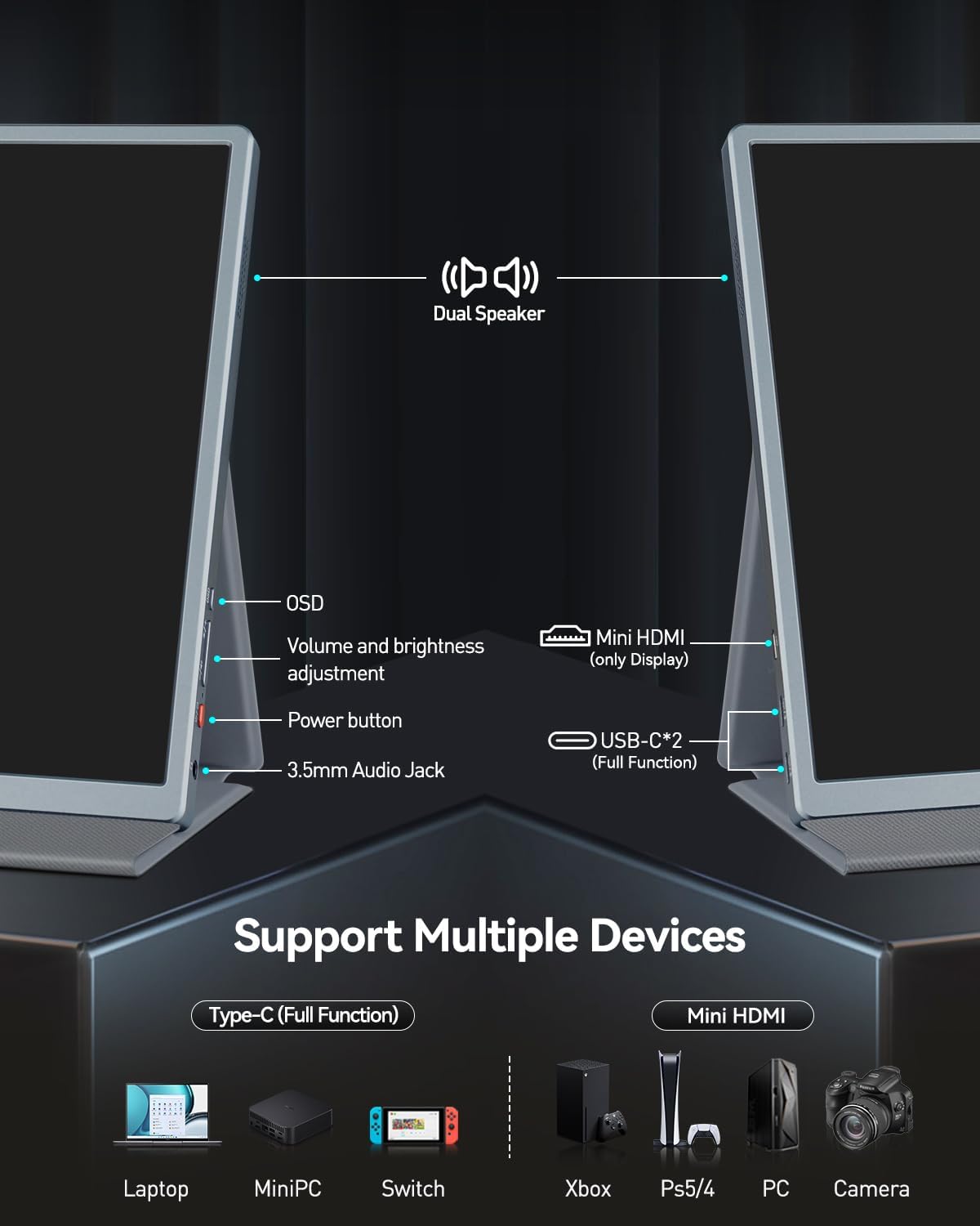 Intehill 4K Portable Monitor for Laptop, MacBook and Mini PC High-end 13.4 inch Small Computer Monitor with Golden Ratio 16:10 and Resolution 3840x2400 U13NA Edu Expertise Hub Web Development & Design laptops desktops