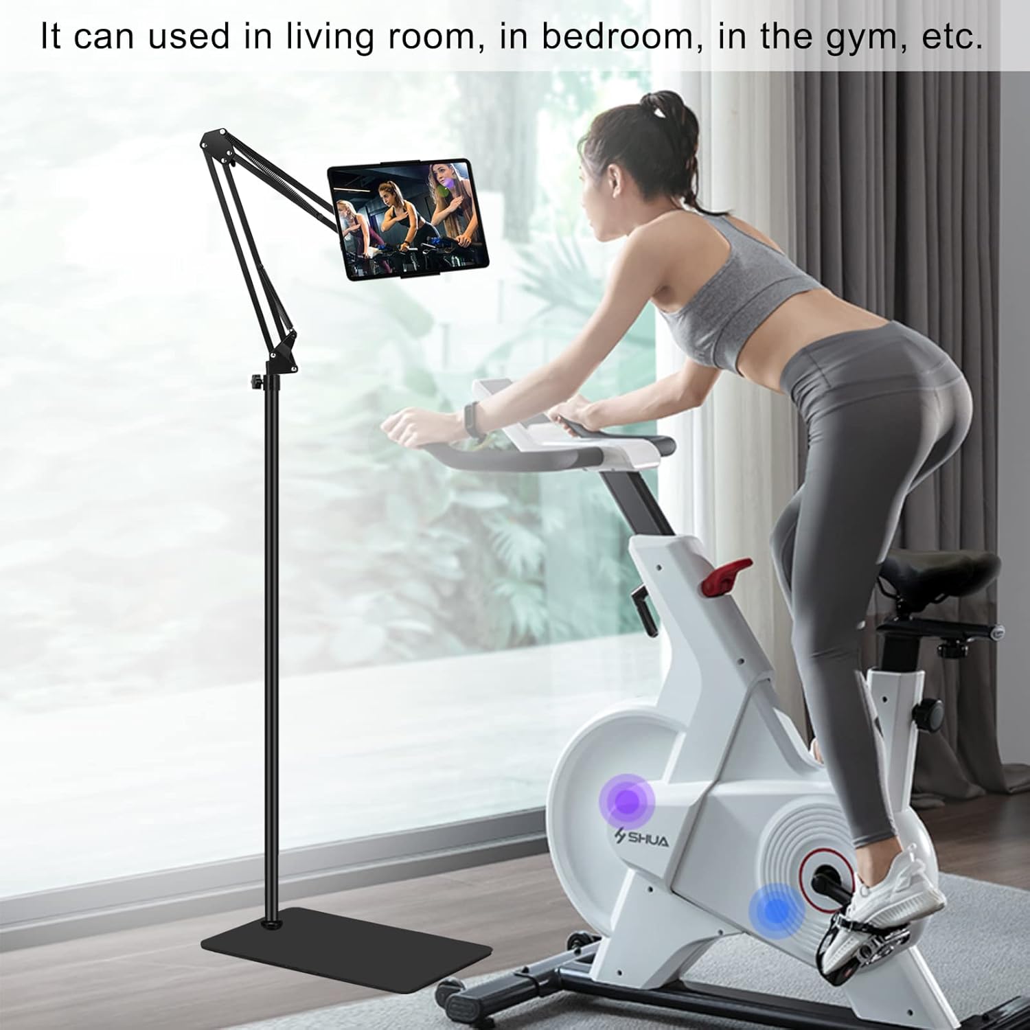 71EyMWlBoBL. AC SL1500 Tablet Floor Stand with Heavy Duty Base, Overhead Bed phone Stand Angle Height Adjustable Arm Stretchable Stand Holder, Compatible with iPad Mini Air Pro, Galaxy Tab, Kindle, E-Readers,Cell Phones Edu Expertise Hub Tablets & E-Readers