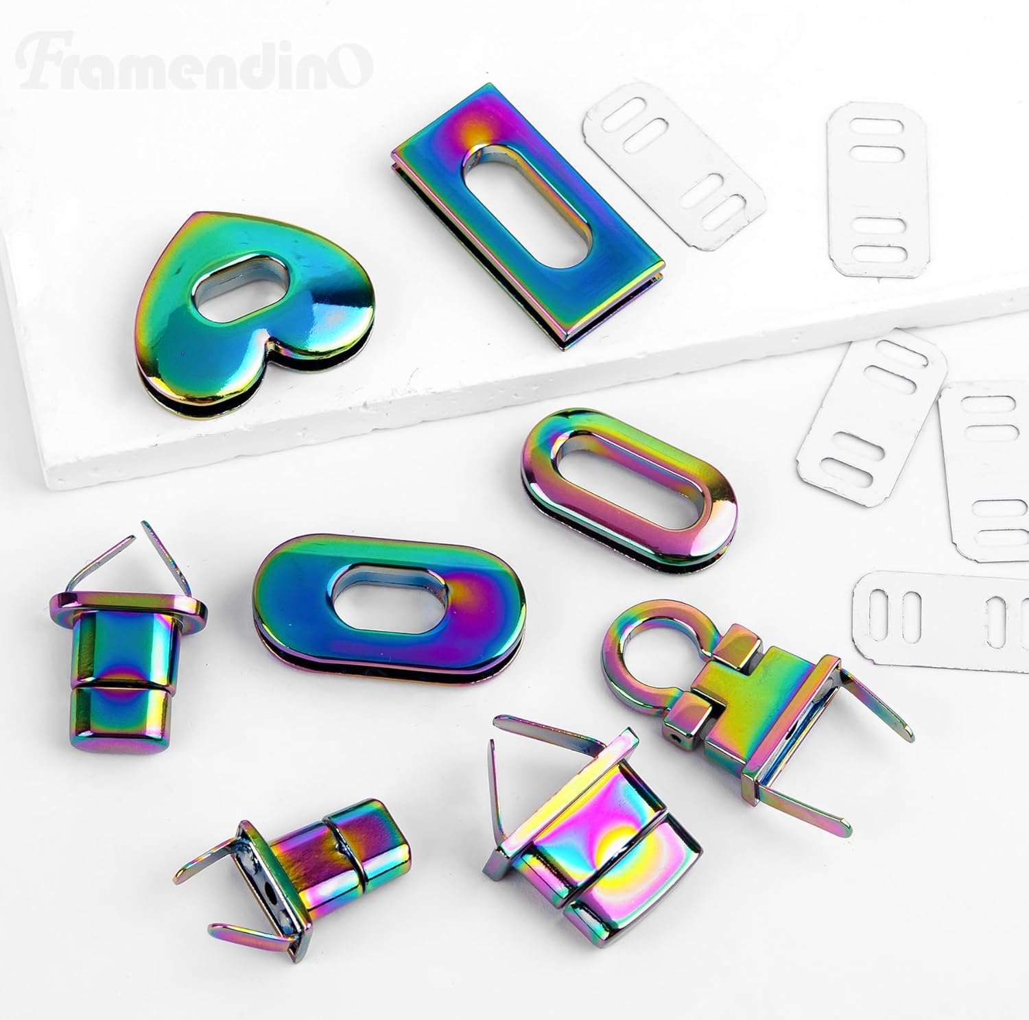 71K3rzGSuuL. AC SL1500 Framendino, 4 Pack Rainbow Color Turn Lock Clasp Metal Hardware Buckles Twist Fasteners Purse Closure Latches for DIY Handbag Making Edu Expertise Hub Hardware & DIY