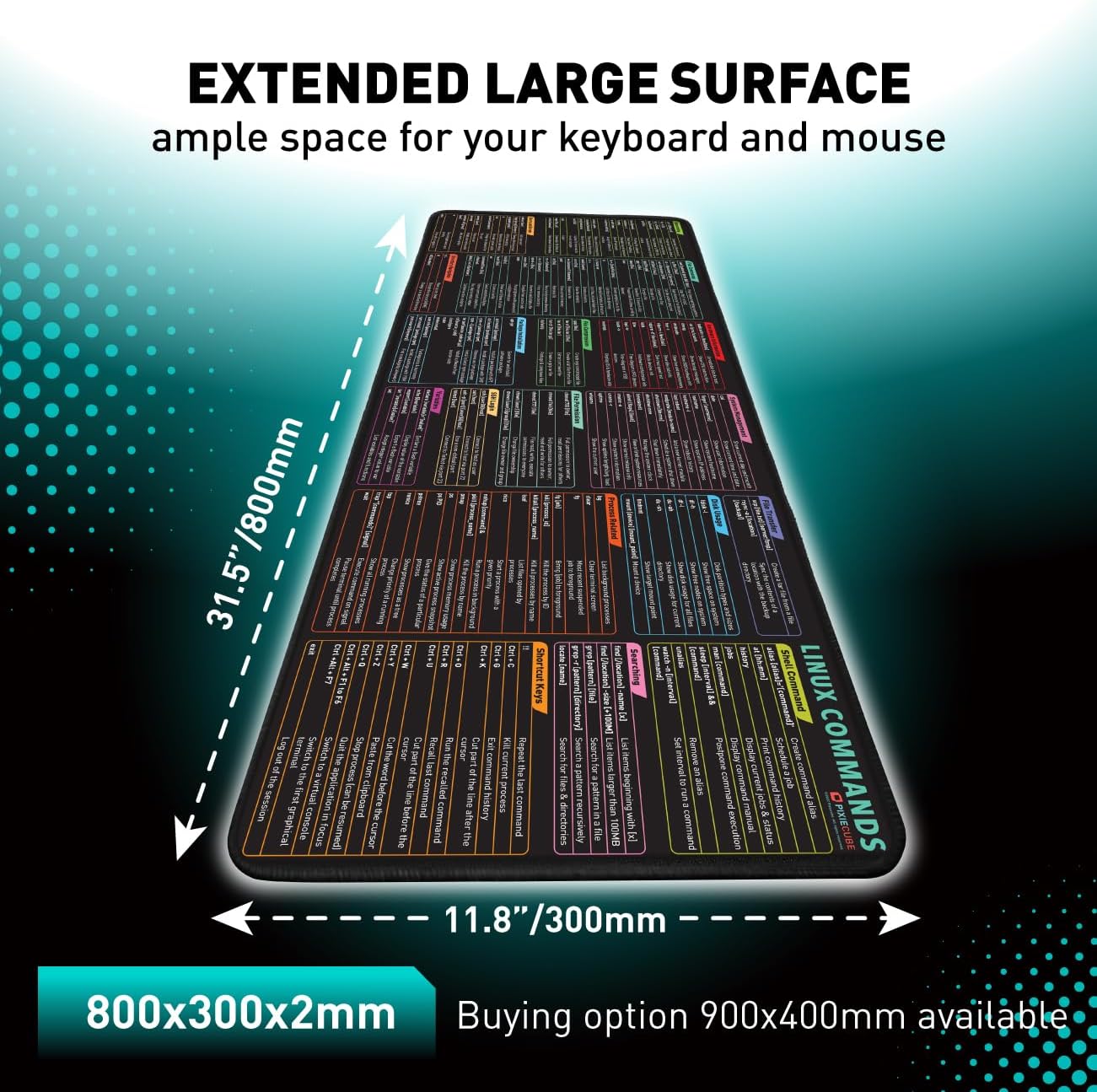 71a7ncnvOkL. AC SL1301 Linux Commands Line Mouse pad - Extended Large Cheat Sheet Mousepad. Shortcuts to Kali/Red Hat/Ubuntu/OpenSUSE/Arch/Debian/Unix Programmer. Non-Slip Gaming Desk mat Edu Expertise Hub Programming
