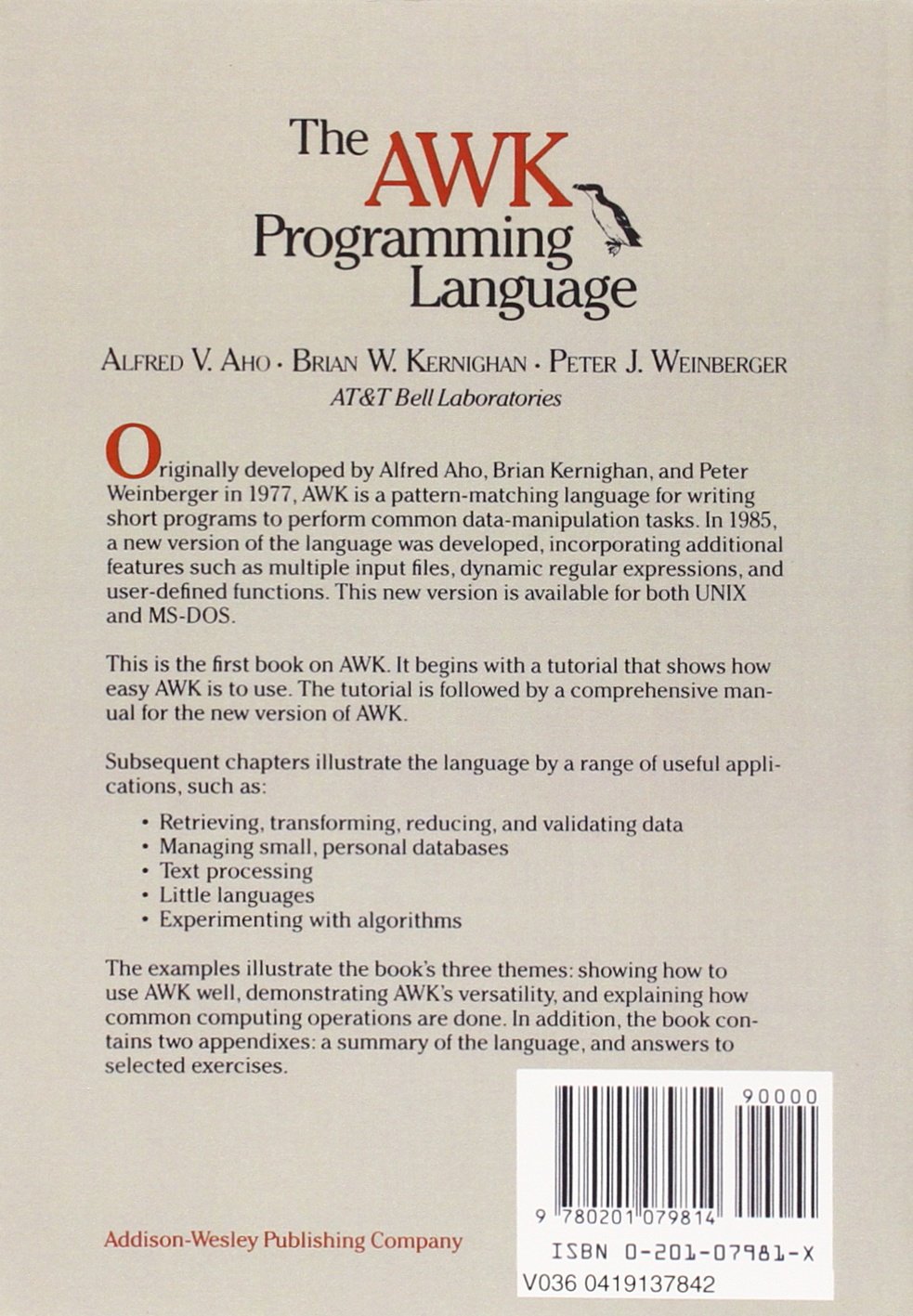71daEv14IaL. SL1417 The AWK Programming Language Edu Expertise Hub Programming languages