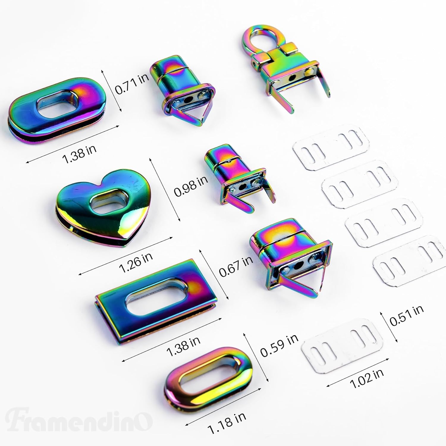 71hgoCWA sL. AC SL1500 Framendino, 4 Pack Rainbow Color Turn Lock Clasp Metal Hardware Buckles Twist Fasteners Purse Closure Latches for DIY Handbag Making Edu Expertise Hub Hardware & DIY