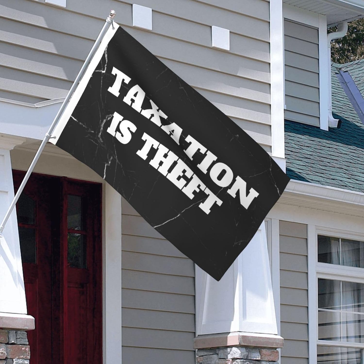 71htnK4qNfL. AC SL1500 Taxation Is Theft Double Sided Flag 3x5 FT Decoration Banner for Indoor And Outdoor, Black Edu Expertise Hub Taxation