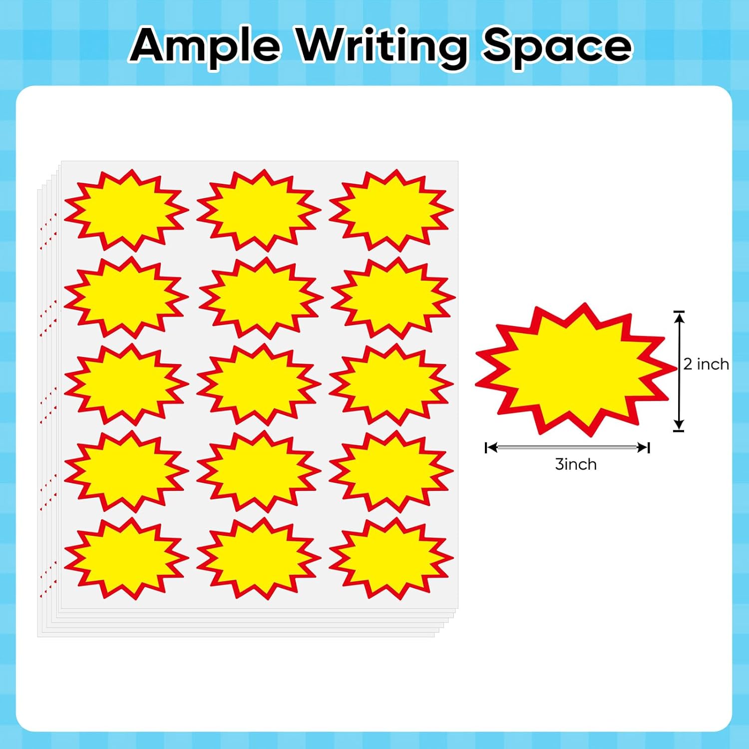 71jVuJ2RM1L. AC SL1500 Garage Sale Stickers, Removable Adhesive Yards Price Sticker with Large Blank Writing Space(2"x3"), Price Tag Stickers Rummage for Flea Markets, Yards Sales and Estate Sales 150 Pcs Edu Expertise Hub Marketing & Sales