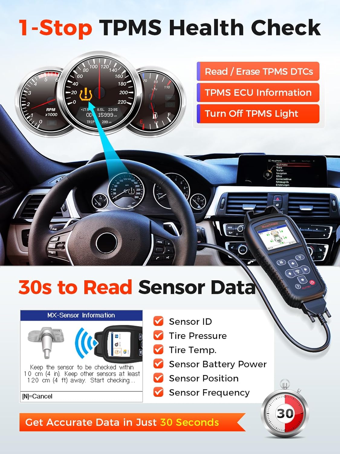 71mgACZriCL. AC SL1500 Autel MaxiTPMS TS408S, 2025 TPMS Relearn Tool Work as TS501 PRO TS508WIF MK808S-TS MP900TS, OBD II Programming Scanner, OEM Sensor(315, 433Mhz) Relearn, Activation, TPMS Reset, Read Clear DTCs Edu Expertise Hub Programming