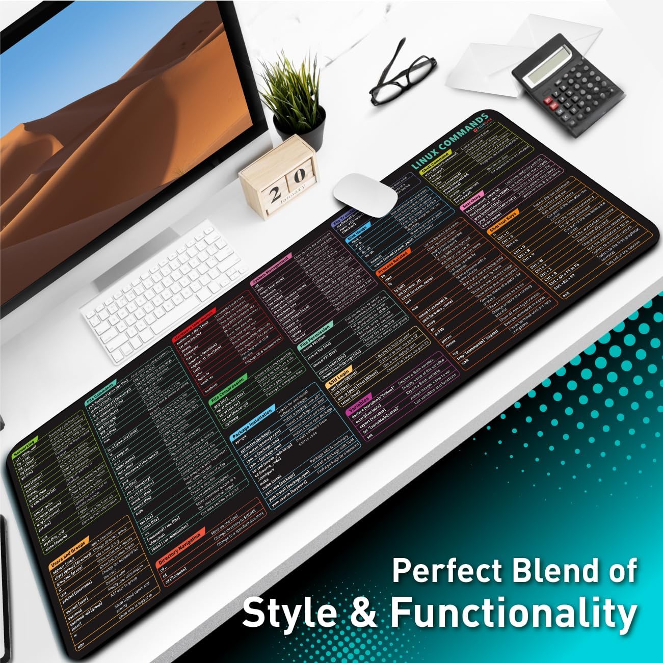 817J0uhFSjL. AC SL1301 Linux Commands Line Mouse pad - Extended Large Cheat Sheet Mousepad. Shortcuts to Kali/Red Hat/Ubuntu/OpenSUSE/Arch/Debian/Unix Programmer. Non-Slip Gaming Desk mat Edu Expertise Hub Programming