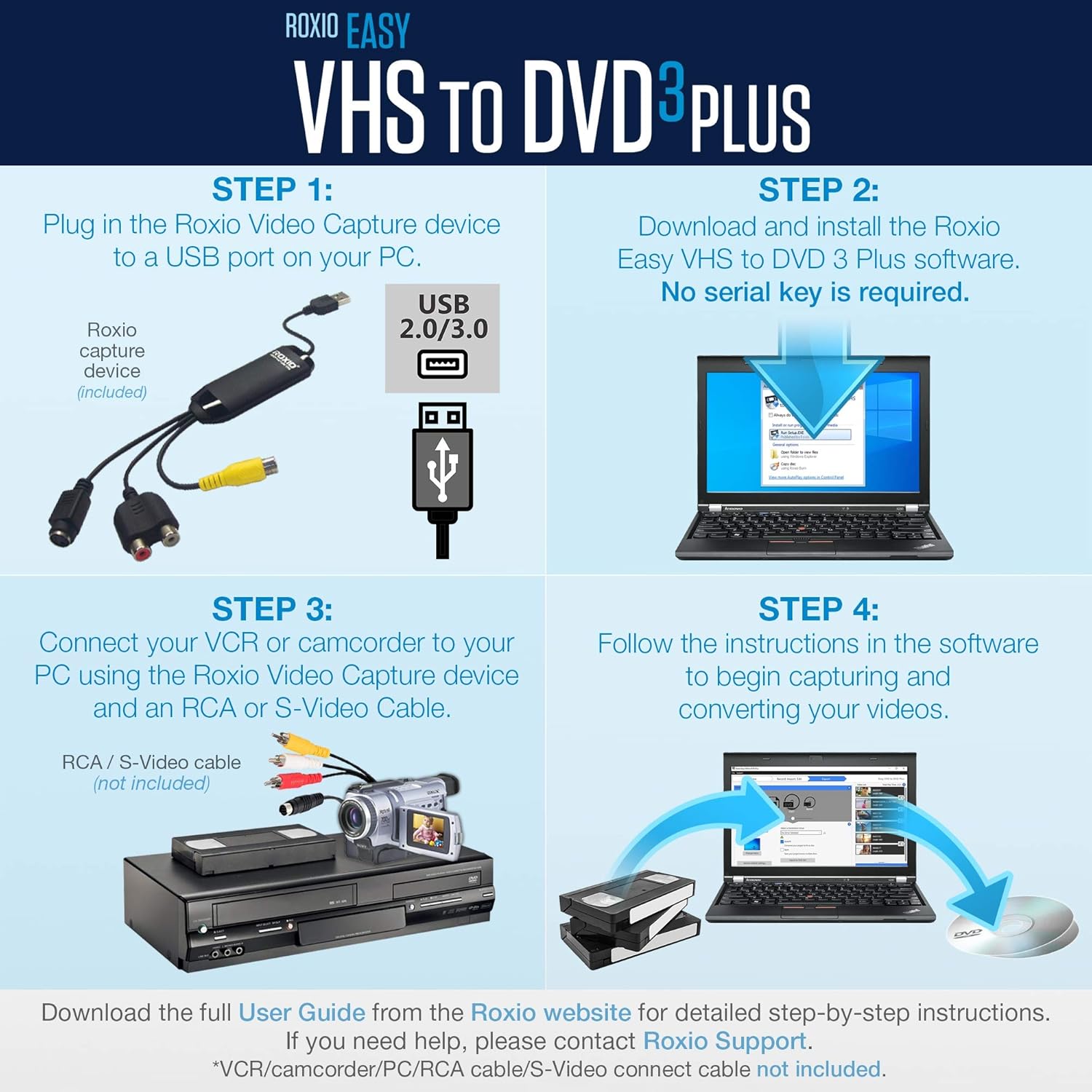 819hZ6OONVL. AC SL1500 Roxio Easy VHS to DVD 3 Plus | VHS, Hi8, V8 Video to DVD or Digital Converter | Amazon Exclusive 2 Bonus DVDs [Windows Disc] Edu Expertise Hub Software