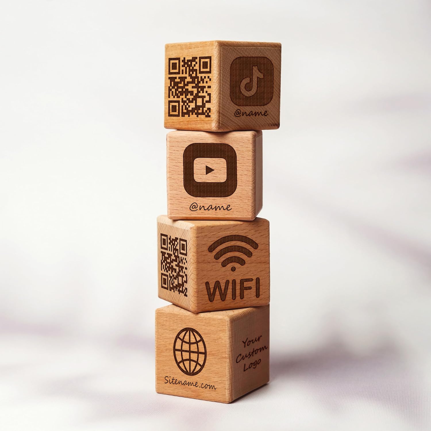 81APWQ1McyL. SL1500 Wooden Social Media Table Sign Cubes, Qr Code Sign, Rental House Wifi Sign, Scan to Pay Sign, Custom Business Logo, Personalized Saloon Sign Edu Expertise Hub Social Media for Business