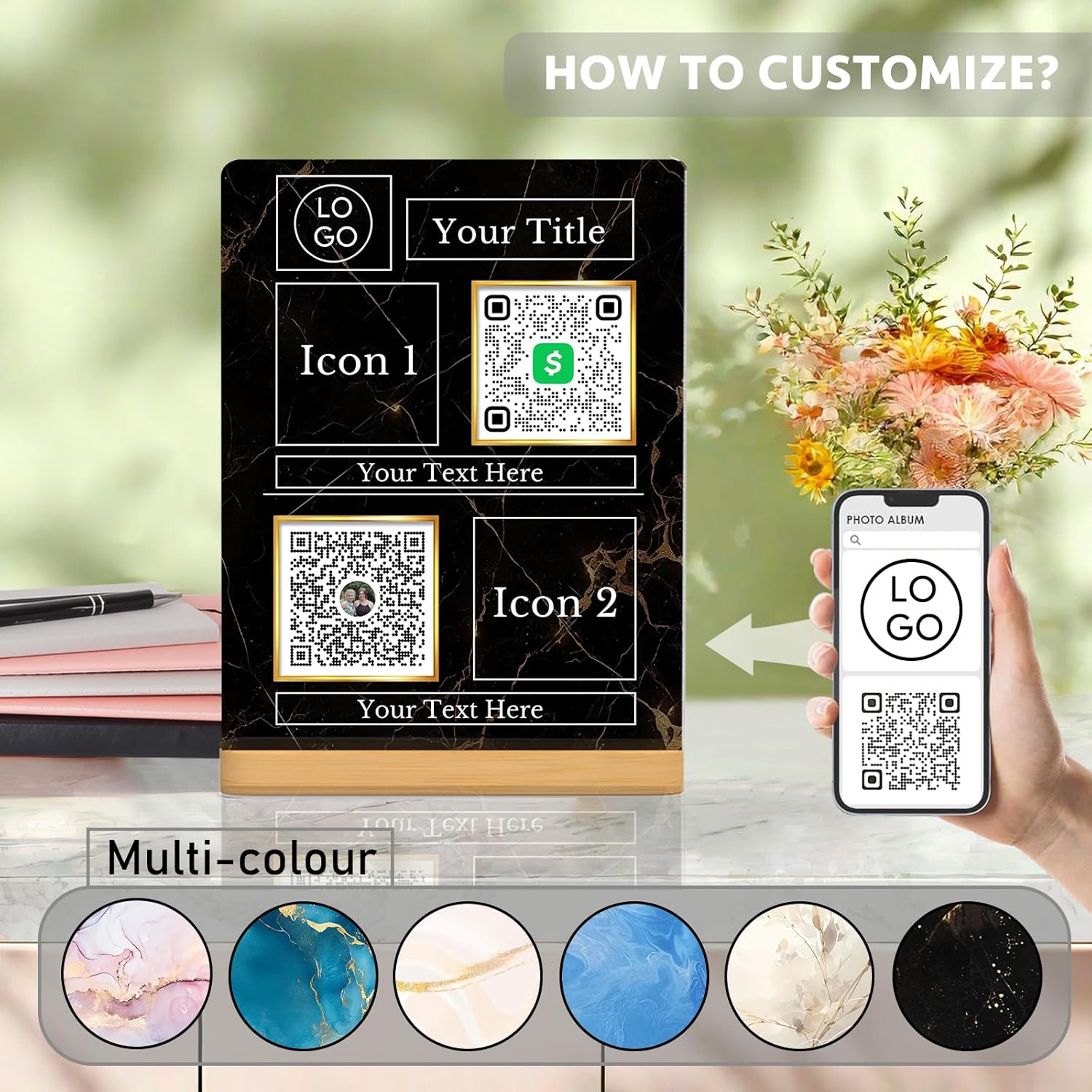 81Yr3TEGTsL. AC SL1500 Personalized Custom Metal QR Code Sign Venmo Cashapp Scan to Pay with Stand Instagram Facebook Social Media QR Signs Bar Code QR Plaque Print for Business Wifi Sign Edu Expertise Hub Social Media for Business