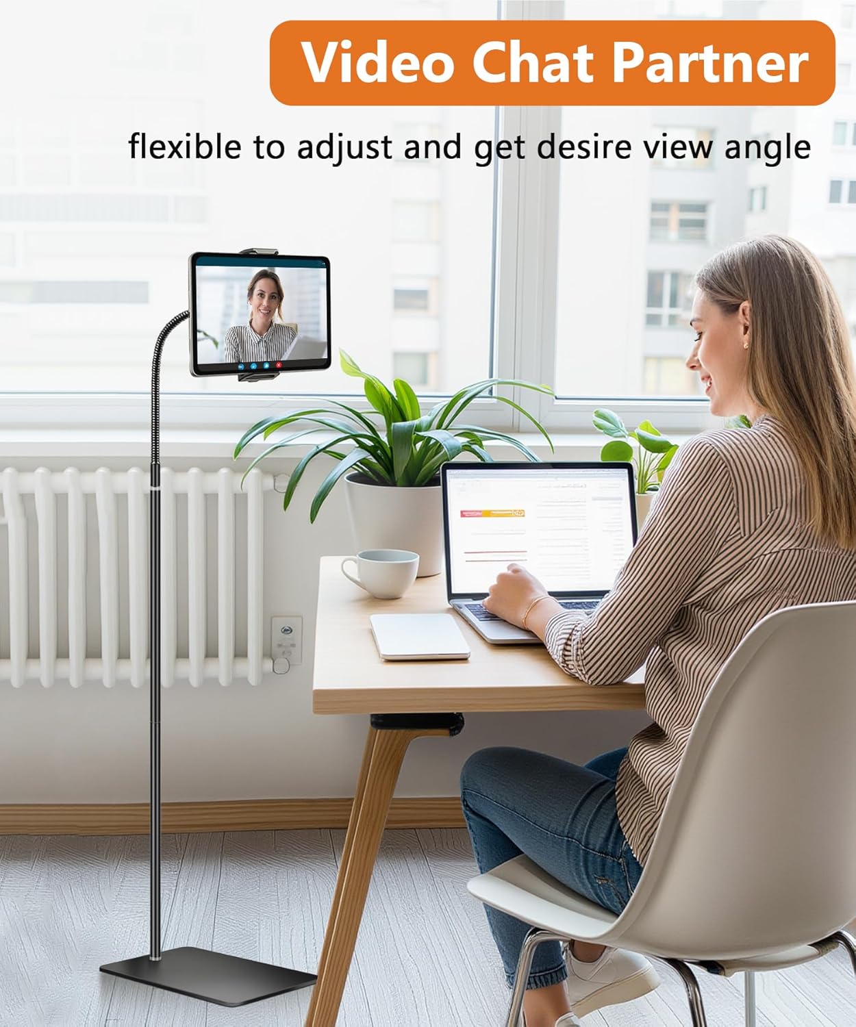 81fadr8K3SL. AC SL1500 iPad Floor Stand, Height Adjustable Tablet Floor Stand with Flexible Gooseneck, Overhead Tablet Stand for Bed, Compatible with iPad Mini Air Pro 12.9/9.7, Cell Phones, Kindle, Switch, E-Readers Edu Expertise Hub Tablets & E-Readers