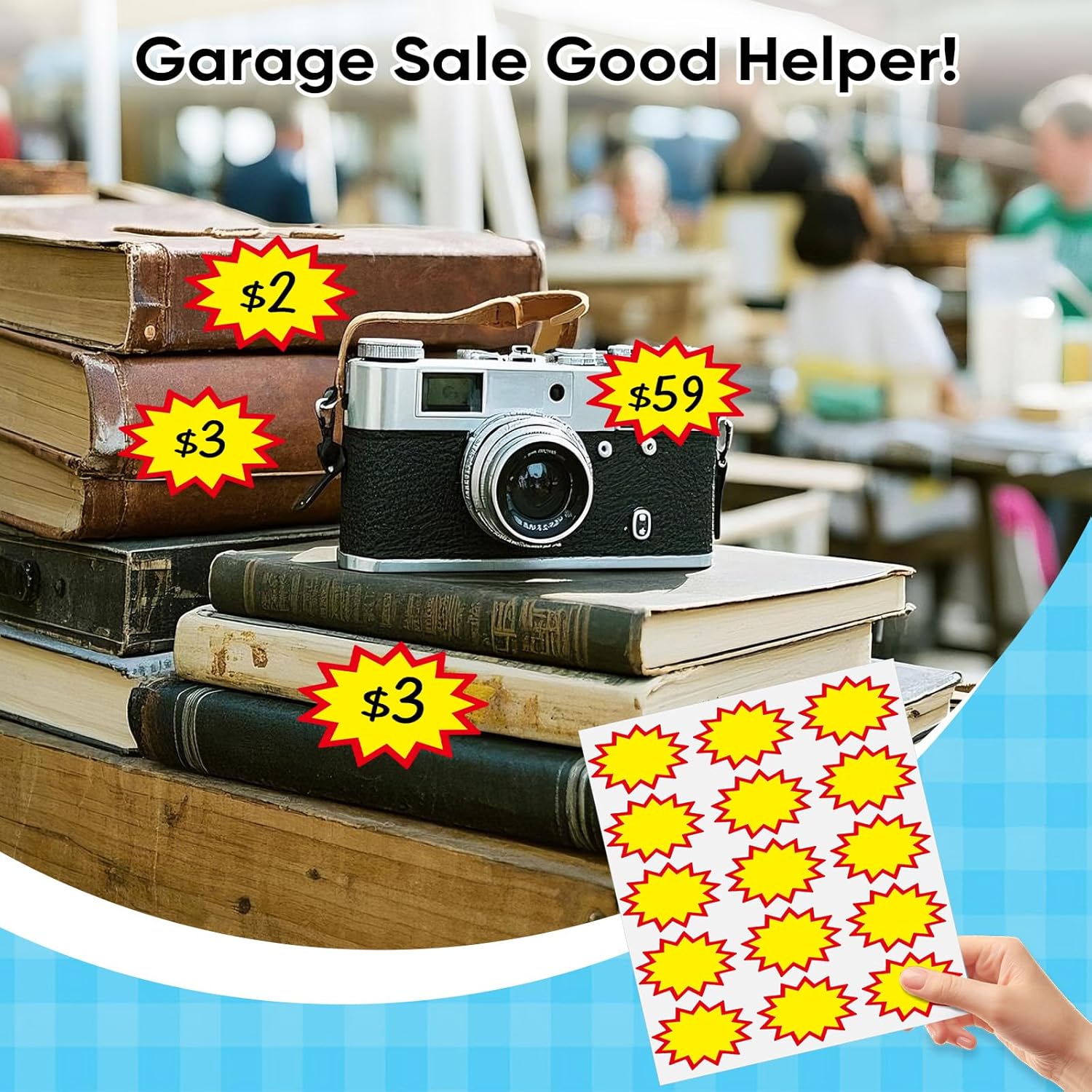 81sKm1cn2SL. AC SL1500 Garage Sale Stickers, Removable Adhesive Yards Price Sticker with Large Blank Writing Space(2"x3"), Price Tag Stickers Rummage for Flea Markets, Yards Sales and Estate Sales 150 Pcs Edu Expertise Hub Marketing & Sales