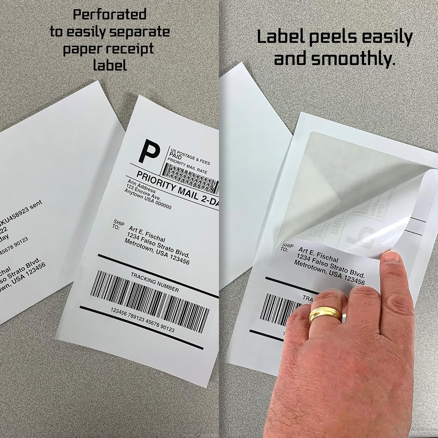 91ZphGOVG5L. AC SL1500 Integrated Shipping Labels with Paper Receipts for PayPal/Ebay from Blank Labels - Inkjet and Laser Guaranteed - Permanent Adhesive - Made in USA - 50 Sheets - 50 Labels Edu Expertise Hub eBay