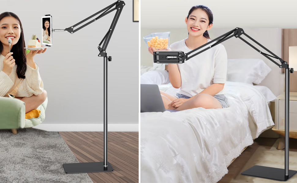 e6c5a2eb d7bd 403f 9097 661d3703e292. CR0,0,970,600 PT0 SX970 V1 Tablet Floor Stand with Heavy Duty Base, Overhead Bed phone Stand Angle Height Adjustable Arm Stretchable Stand Holder, Compatible with iPad Mini Air Pro, Galaxy Tab, Kindle, E-Readers,Cell Phones Edu Expertise Hub Tablets & E-Readers