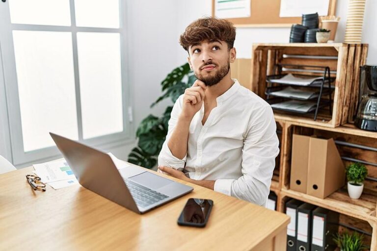 Man reframes negative thoughts at work