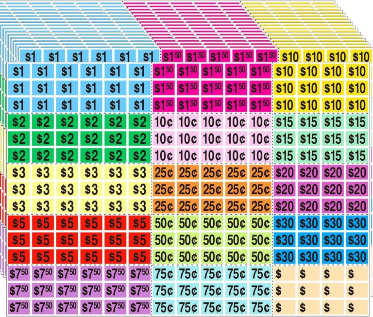 1750478913 81oy2IAvlRL. AC SL1400 4050 PCS Garage Sale Stickers,1/2" X 3/4" Yard Sales Price Stickers,Rectangle Preprinted Price Labels for Flea Markets,Retail Use Edu Expertise Hub Marketing & Sales