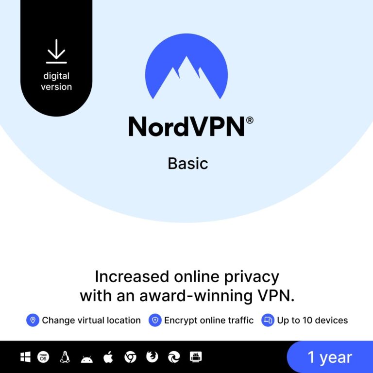 1751236031 61SkReGU0dL. AC SL1500 NordVPN Basic, 10 Devices, 1-Year, Premium VPN Software, Digital Code Edu Expertise Hub Software