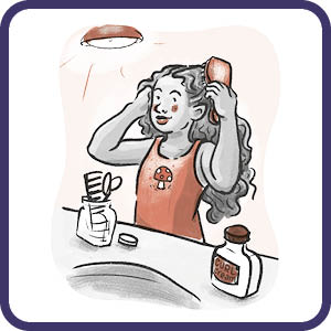 girl brushing hair