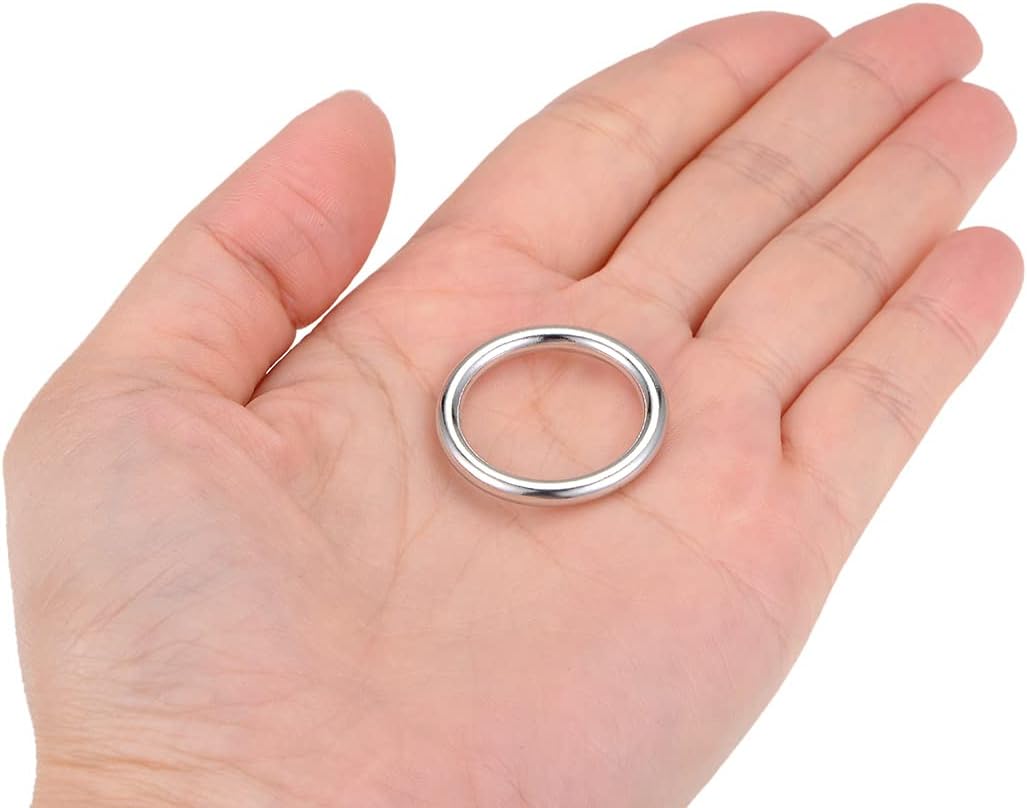 51oJhb7aj3L. AC SL1100 uxcell O Ring Buckle 20mm(0.8") ID 3mm Thickness Zinc Alloy O-Rings for Hardware Bags Belts Craft DIY Accessories, Silver Tone 10pcs Edu Expertise Hub Hardware & DIY