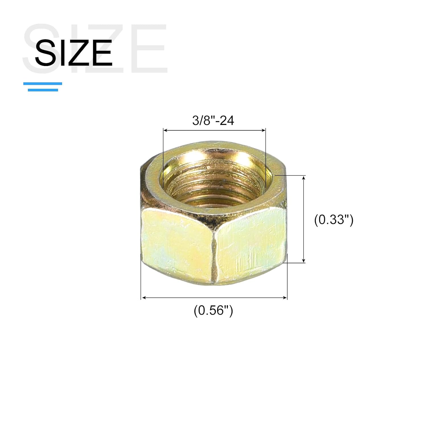 61JFTEC4TfL. SL1500 METALLIXITY Hex Nuts (3/8"-24) 20Pcs, Carbon Steel Fine Thread Zinc Plated Hexagon Nut Hardware - for DIY Home Repair Machinery, Yellow Zinc Edu Expertise Hub Hardware & DIY