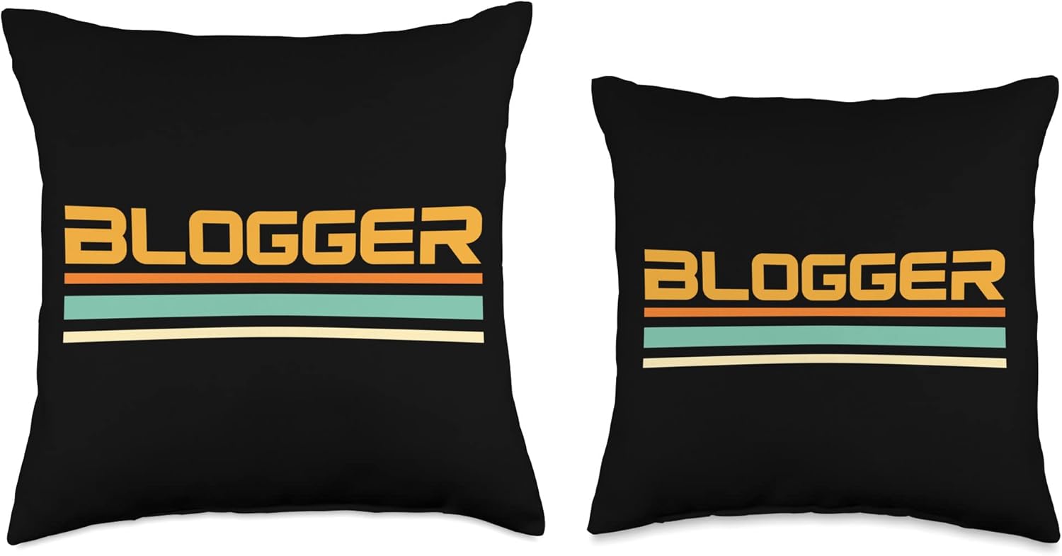 61W81CB4P3L. AC SL1500 Retro Blogger Vintage Blogging Blog Story Influencer Writer Throw Pillow Edu Expertise Hub Blogging & Blogs