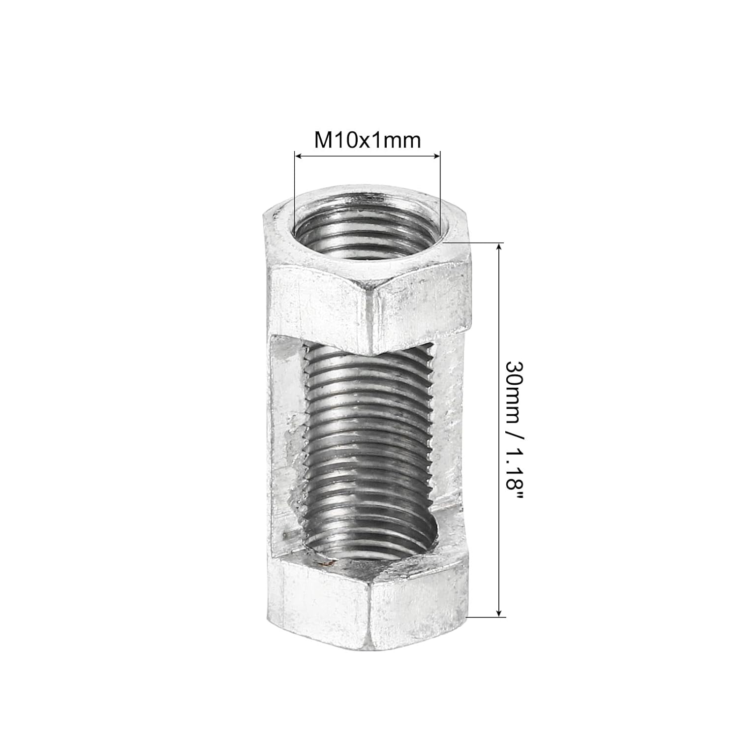 PATIKIL M10x1mm Hexagon Coupling Nut, 6 Pack 30mm Thread Zinc Plated Fastener Lamp Pipe Rod Connector Hex Hardware for Chandelier Ceiling Light DIY, Silver Edu Expertise Hub Hardware & DIY