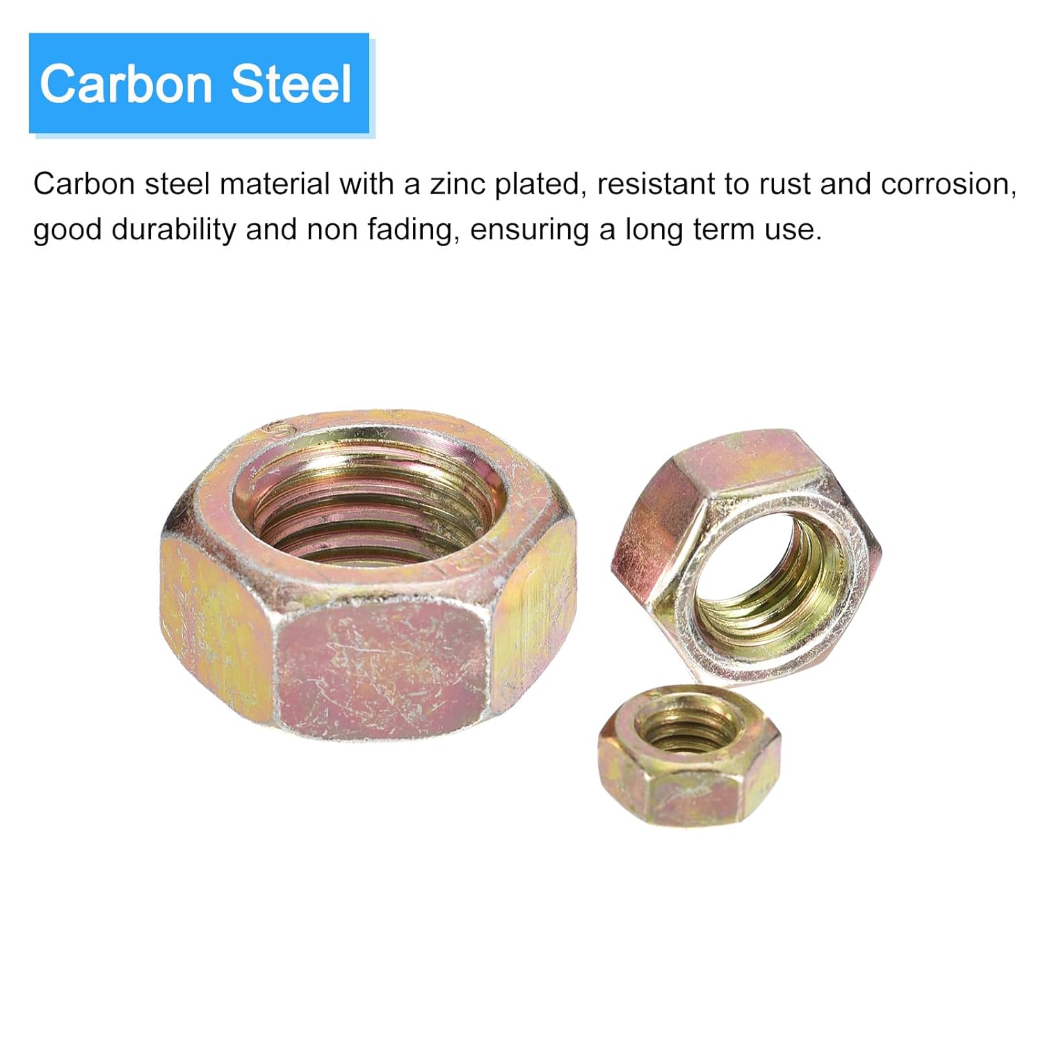 7177JvzXmUL. SL1500 METALLIXITY Hex Nuts (3/8"-24) 20Pcs, Carbon Steel Fine Thread Zinc Plated Hexagon Nut Hardware - for DIY Home Repair Machinery, Yellow Zinc Edu Expertise Hub Hardware & DIY