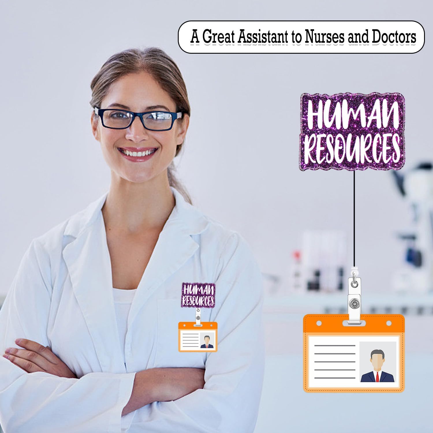 71CdiCQc8IL. AC SL1500 Human Resources Funny Badge Reel Retractable Nurse RN CNA Badge Holder with ID Clip Accessories Nursing Student Medical Assistant Acrylic Name Badge Clip Hospital ID Tag Card Ydh648P Edu Expertise Hub Human Resources