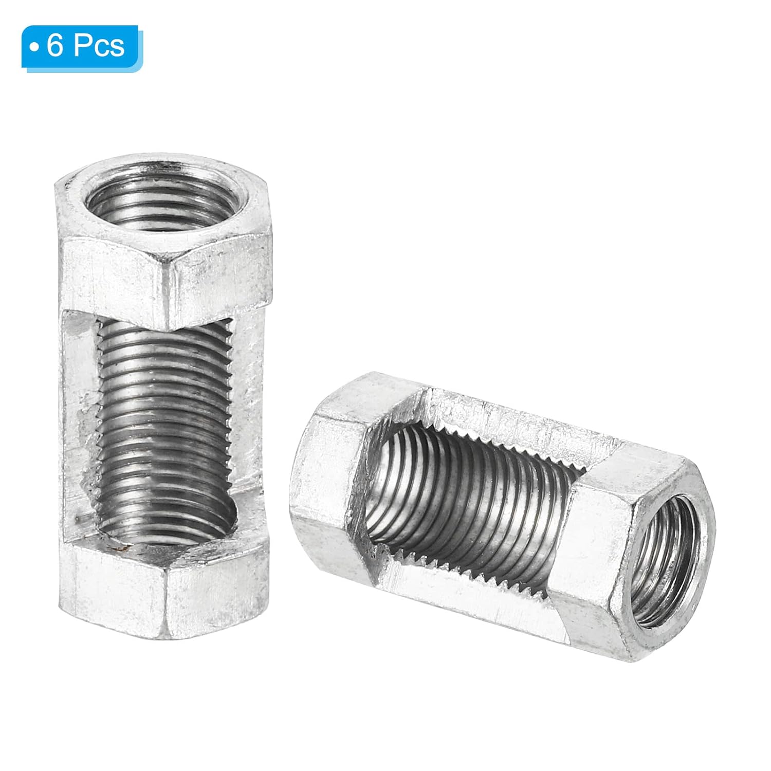 71H+rb3eJvL. SL1500 PATIKIL M10x1mm Hexagon Coupling Nut, 6 Pack 30mm Thread Zinc Plated Fastener Lamp Pipe Rod Connector Hex Hardware for Chandelier Ceiling Light DIY, Silver Edu Expertise Hub Hardware & DIY