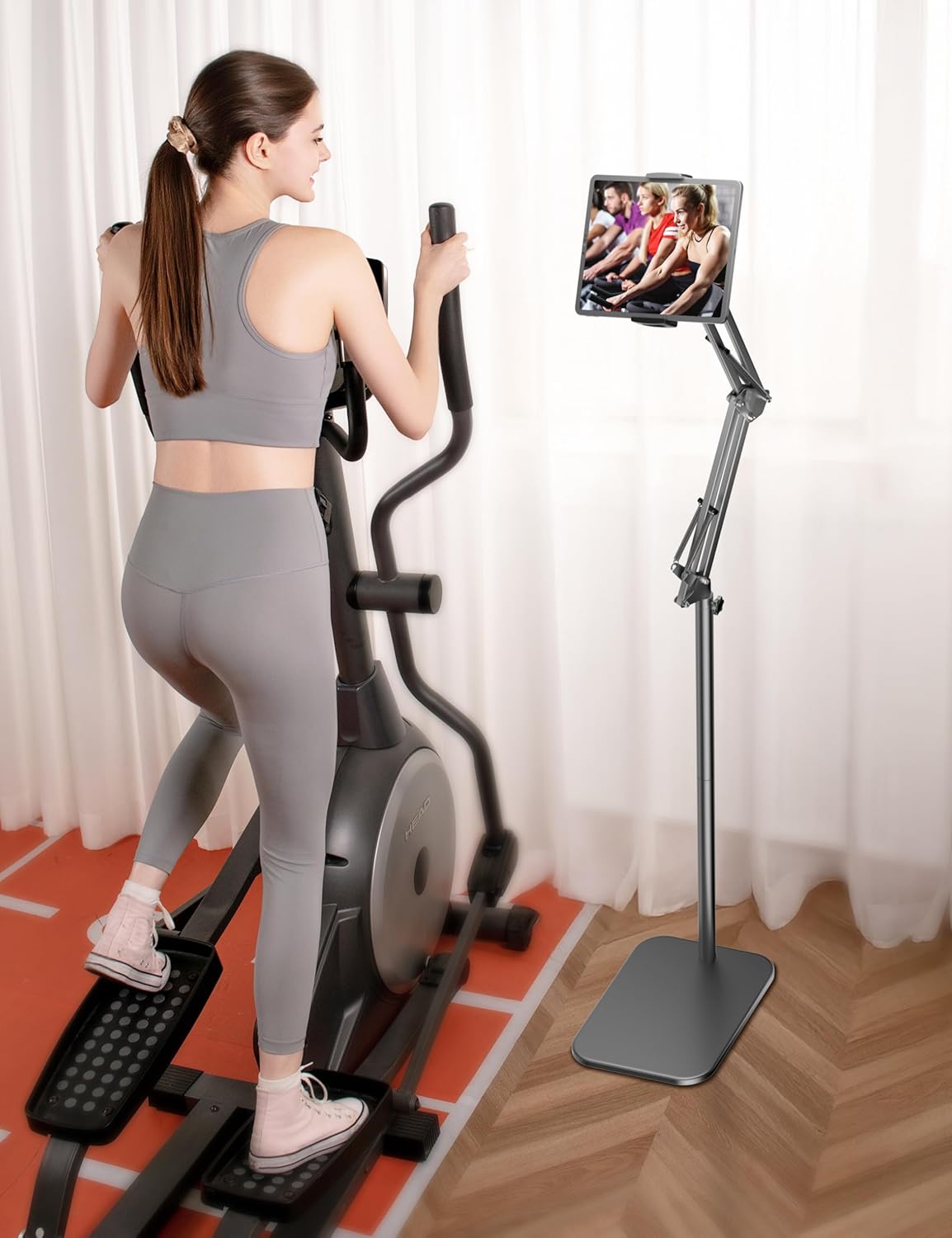 71JO+uXyFUL. AC SL1500 Tablet Floor Stand with 4.5LB Heavy Metal Base,Overhead Bed Phone Stand Angle Height Adjustable Holder, Universal Phone Mount for iPad iPhone Pro Air Mini, Samsung Tab, Kindle, E-Readers... Edu Expertise Hub Tablets & E-Readers