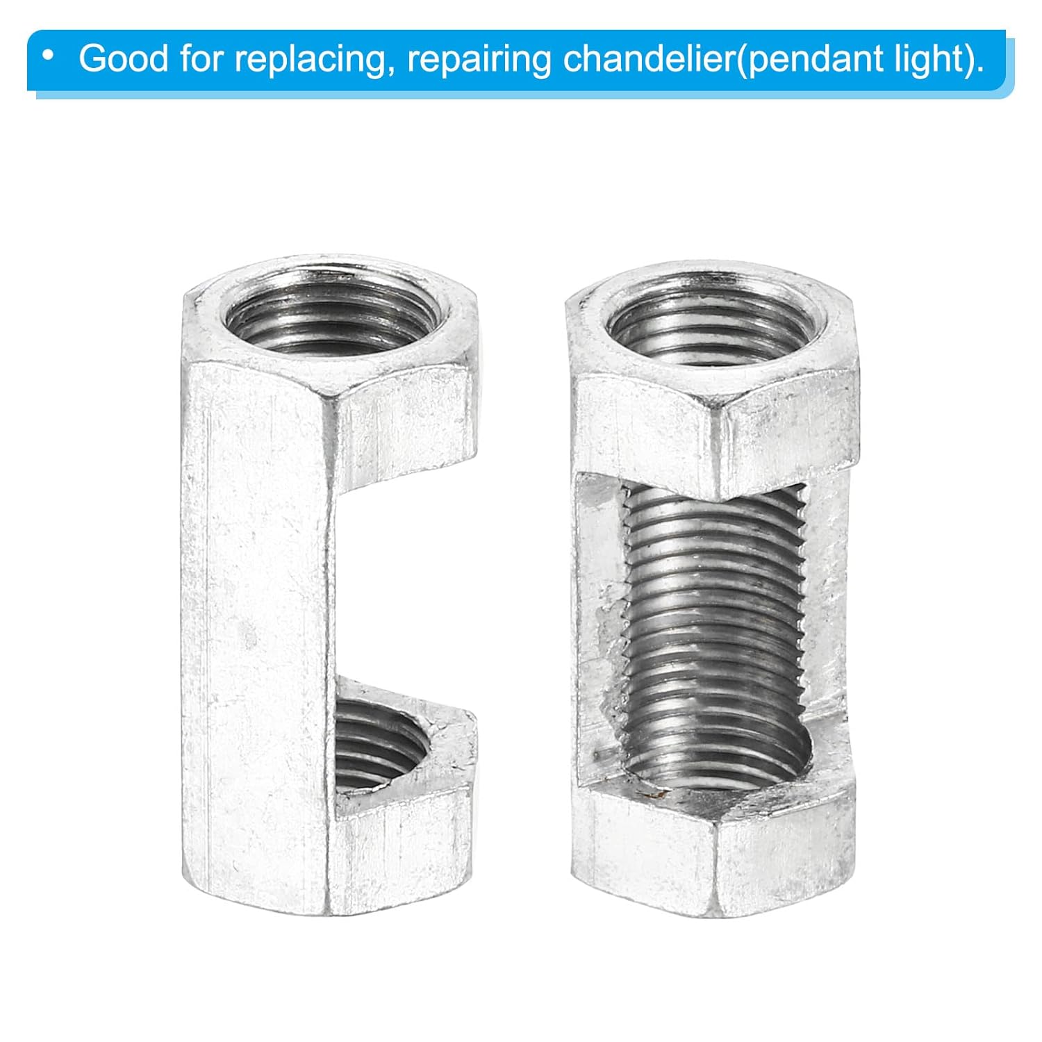 71UzdCW0vJL. SL1500 PATIKIL M10x1mm Hexagon Coupling Nut, 6 Pack 30mm Thread Zinc Plated Fastener Lamp Pipe Rod Connector Hex Hardware for Chandelier Ceiling Light DIY, Silver Edu Expertise Hub Hardware & DIY